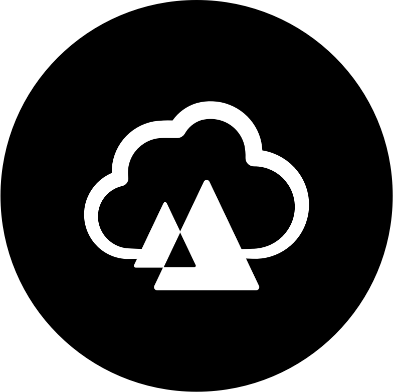 Icon of a cloud with the Tehama logo