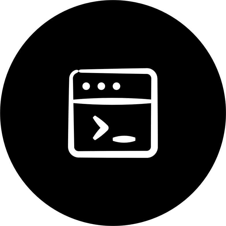 Icon of a desktop window with code