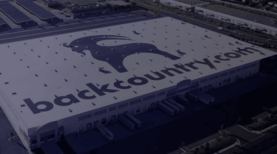 Backcountry.com logo on a building