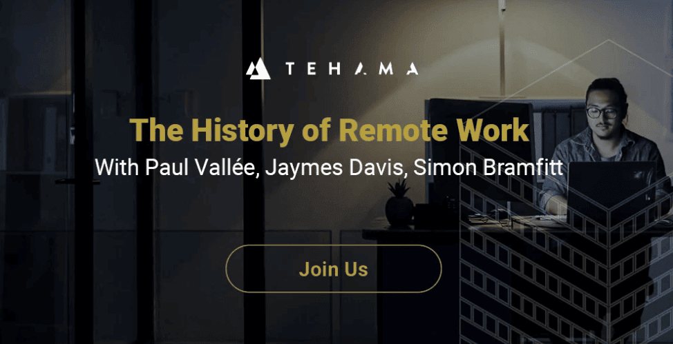 History of Remote Work webinar poster
