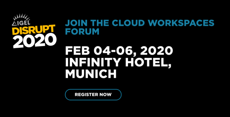 IGEL Disrupt2020 February event poster